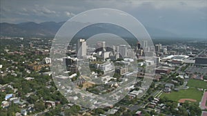 Aerial shot of downtown Salt Lake City Utah