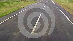 Aerial shot of empty road