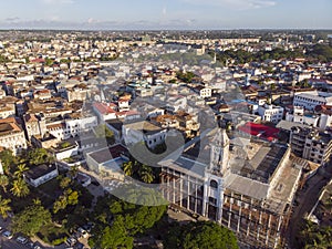 Aerial shot of Famous Town Hall in Stone town, Zanzibar, Tanzania