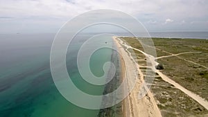 Aerial shot of great stunning beach