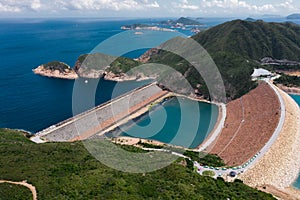 Aerial shot of the High Island Reservoir Sai Hong Kong