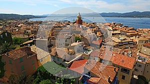 Aerial shot of houses in St Tropez
