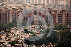Aerial shot of housing apartments in Noida photo