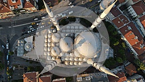 Aerial shot of an Islamic mosque in Instanbul, Turkey photo