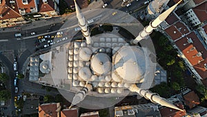 Aerial shot of an Islamic mosque in Instanbul, Turkey photo