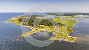 Aerial shot of Kihnu island in Estonia photo