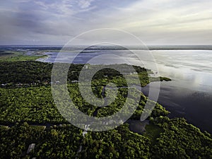 Aerial shot of Lake Monroe from Deltona Florida photo