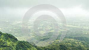 Aerial Shot of Landscape of Western Sahyadri Ghats of Maharashtra, India