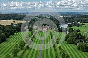 Aerial shot of the Longleat House in Wiltshire, UK. photo