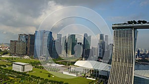 Aerial shot of Marina Bay Sands