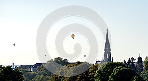 Aerial shot of Martin Luther Kirche in Dresden