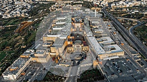 Aerial shot of the Mater Dei Hospital in Malta