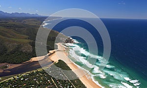 Aerial shot of Natures Valley in the Garden Route