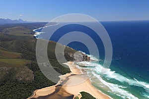 Aerial shot of Natures Valley in the Garden Route