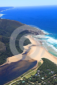 Aerial shot of Natures Valley in the Garden Route