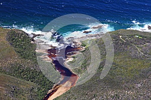 Aerial shot of Natures Valley in the Garden Route