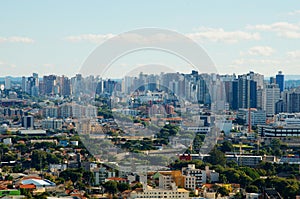 Aerial shot of a neighboorhood of the city of Curitiba, Brazil