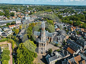 Aerial shot of Nicolaaskerk reformed church