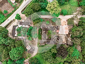 Aerial Shot of Old Deutsch German Colonial Fort in Bagamoyo Historical city part near the Dar Es Salaam on the Indian