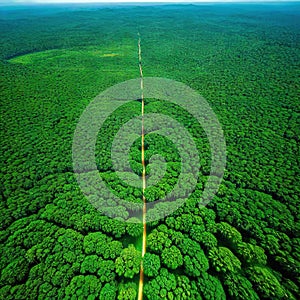aerial shot of the In order to create space for oil palm the Borneo rainforest rainforests in was