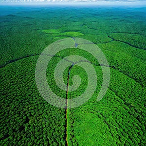 aerial shot of the In order to create space for oil palm the Borneo rainforest rainforests in was