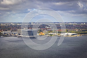 Aerial shot of a part of Kopenhagen in Denmark