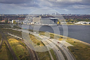 Aerial shot of a part of Kopenhagen in Denmark