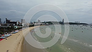 Aerial shot a Pattaya bay in Thailand