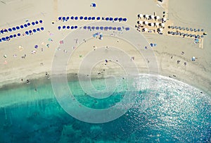 Aerial shot of people spending their holidays o