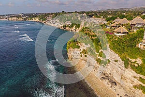 Aerial shot. Photos from the drone. Beach Dreamland Bali Indonesia