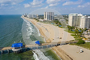 Aerial shot of Pompano Beach for post card photo
