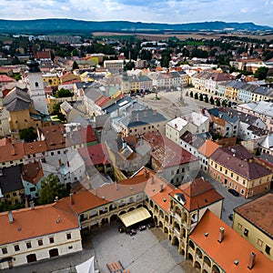 Aerial shot of Renaissance castle in Moravska Trebova in Czech Republic