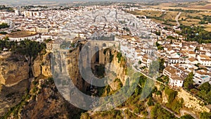 Aerial shot of Ronda city in Spain photo