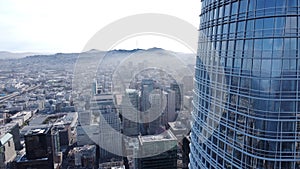 Aerial shot of Salesforce Tower in San Francisco, USA