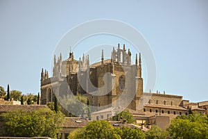 Aerial shot of San Juan de los Reyes Cathedral in Toledo