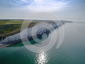 Aerial shot of Seven Sisters cliffs