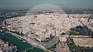 Aerial shot of Seville, Spain