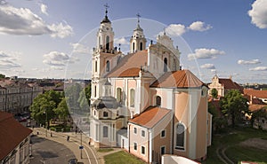 Aerial shot of St. Catherine Kotrynos church in Vilnius