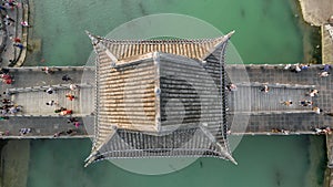 Aerial Shot of Stone Bridge in Fenghuang County