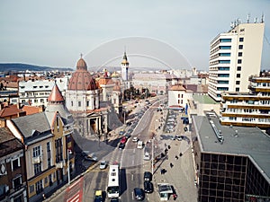 Aerial shot of Targu Mures old city