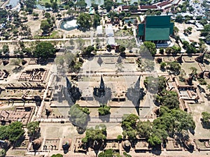 Aerial shot of thailand Ayutthaya historical park