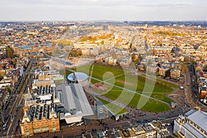 Aerial shot of Van Gogh Museum in Amsterdam
