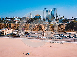 Aerial shot of Venice Beach, Los Angeles