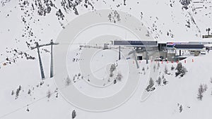 Aerial shot of Verbier, Switzerland, shows snow covered slopes