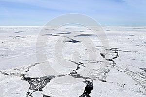 Aerial shot Weddell sea, Antarctica.