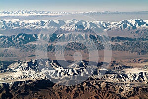 Aerial shot of the west china of Qinghai