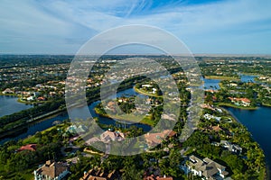 Aerial shot of Weston FL USA