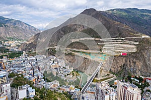 Aerial shot of Xiaojin County, Aba Prefecture, Sichuan Province