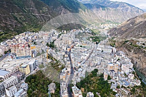 Aerial shot of Xiaojin County, Aba Prefecture, Sichuan Province