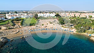 Aerial Sirena beach, Protaras, Cyprus photo